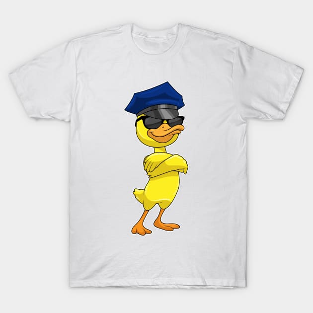 Duck as Police officer with Police cap T-Shirt by Markus Schnabel